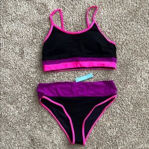 Black and Pink Bikini Set